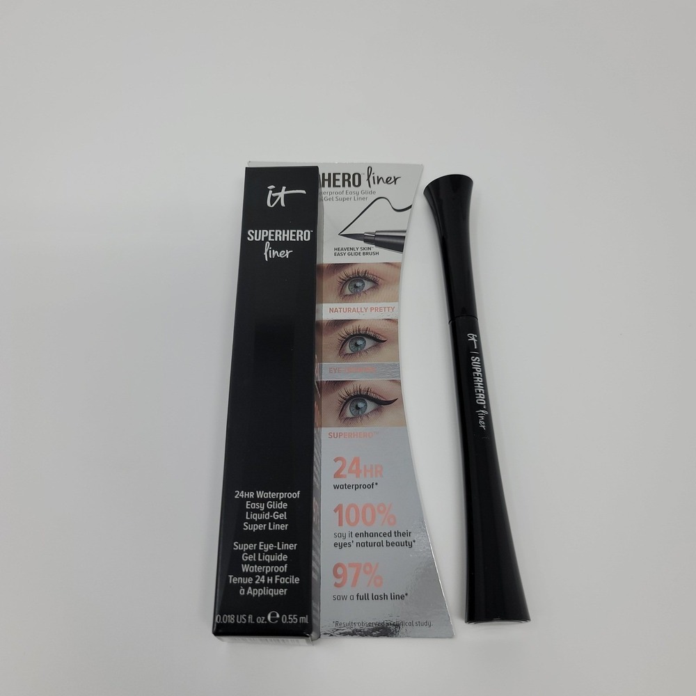 It Cosmetics Superhero Liner Super Black 24HR‎ Waterproof Liquid Gel Eyeliner